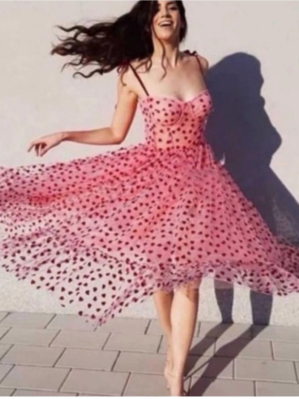 Betsy Johnson Valentine’s Day Tulle Midi Dress Love Hearts Date Night Corset 2